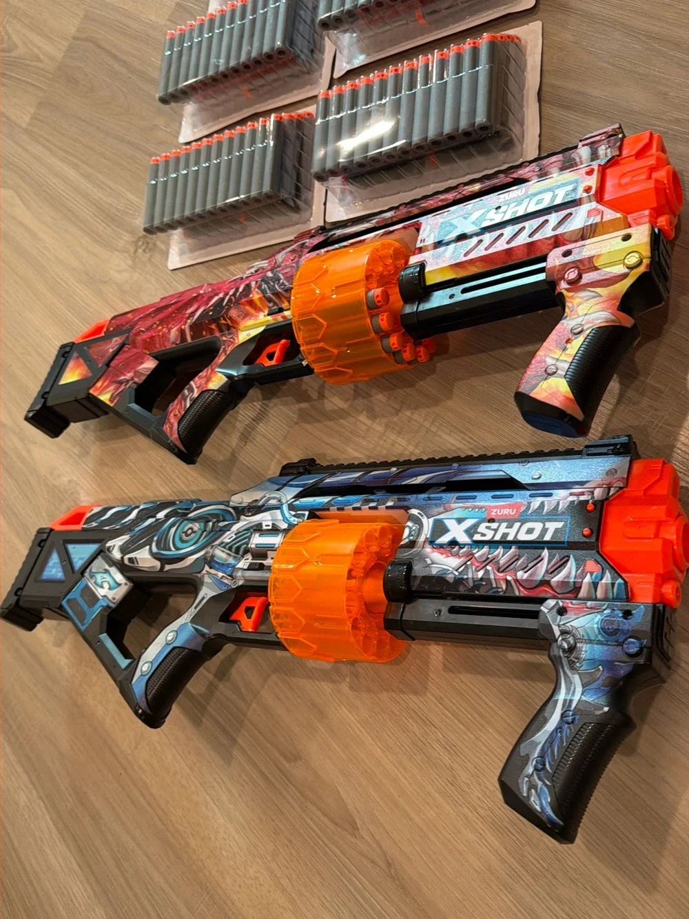 Kids Dart Blaster Toy - Blue and Orange Rotating Drum